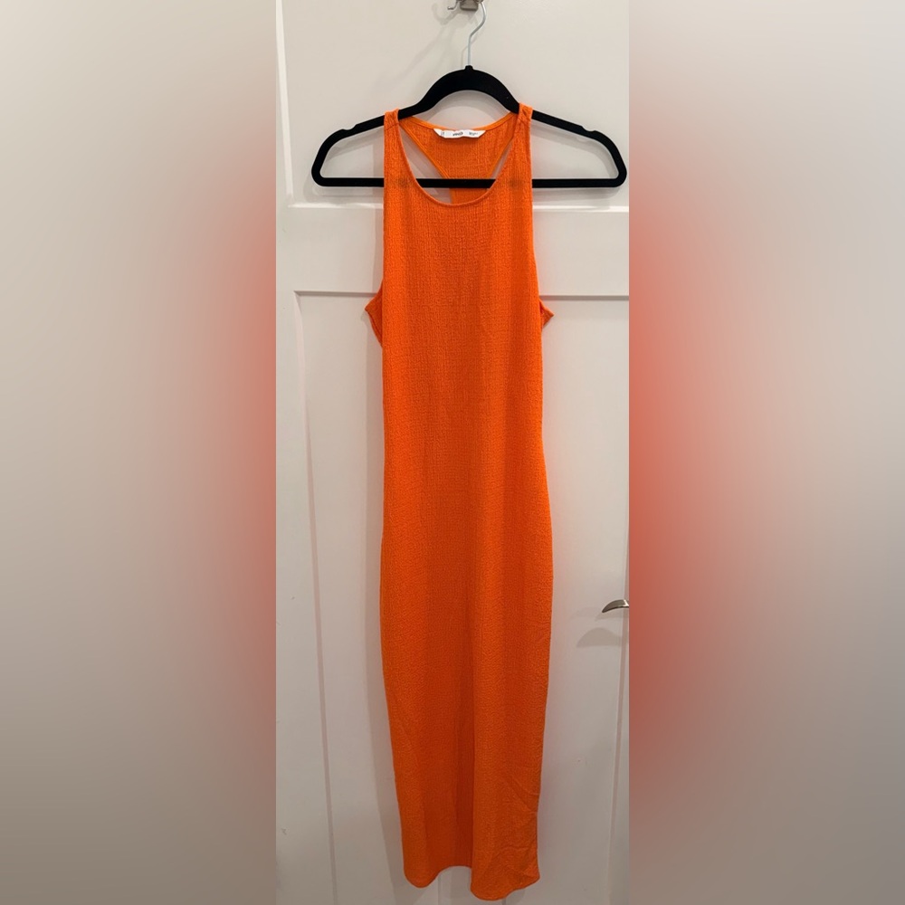 Mango Vibrant Orange Maxi Dress